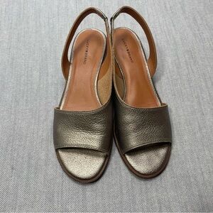Lucky Brand Safello Leather d'Orsay Pewter Sandals Sz 9